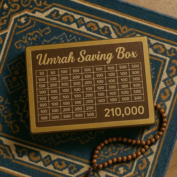 Brand Acrylic Golden Umrah Saving Box