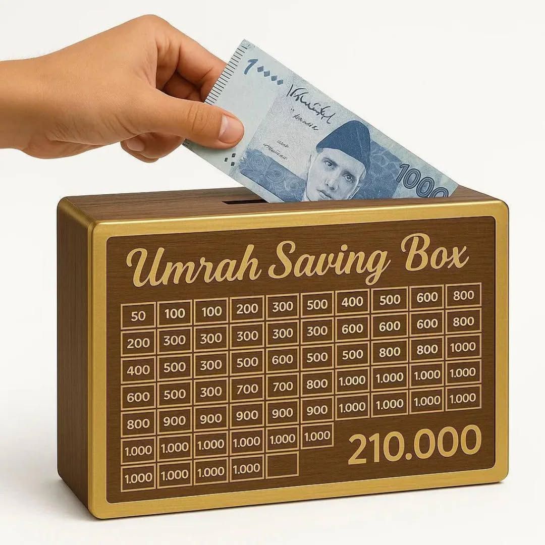 Brand Acrylic Golden Umrah Saving Box