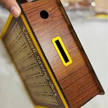 Brand Acrylic Golden Umrah Saving Box